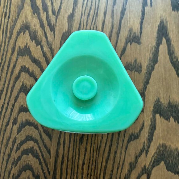 Vintage Glass Kitchen Canister with Jadeite Style Lid | Retro Storage Jar - Picture 2 of 3